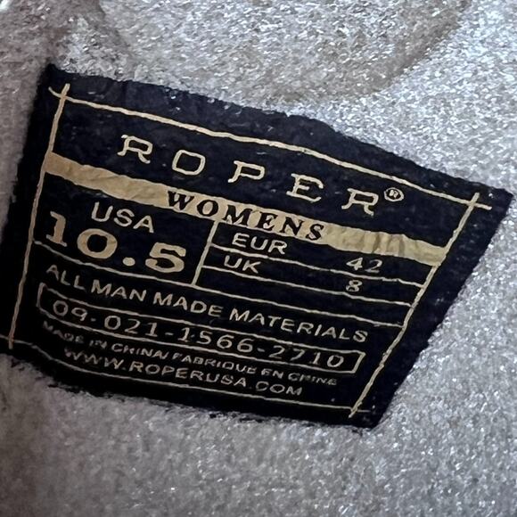 Roper Riley Scroll Embroidered Snip Toe Cowboy Western Boots Black Womens 10.5 - Picture 8 of 10